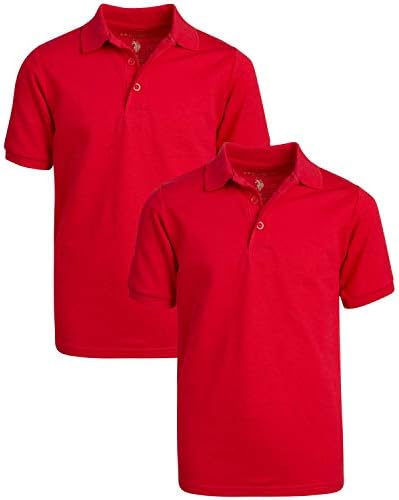 US Polo Assn. Fiúk Iskolai Egyenruhának - Rövid Ujjú Piké Póló T-Shirt (2 Csomag)
