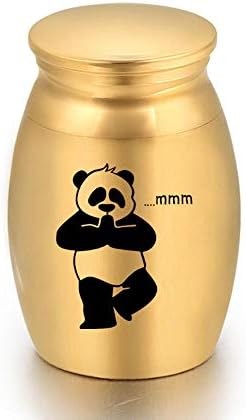 QIANGHUA urnák a Hamu Közepes Titán-Acél Panda Hamvasztás Urnák Hamu Jogosultja Emlék Emlékmű Mini Jar Ash Urna az Emberi Kisállat-Black_16x25mm