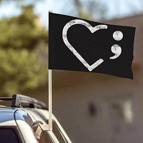 Pontosvessző Öngyilkosság Megelőzés, Autó Zászló, 12×18inches Ablak Klip Banner Jármű Medál Gépjármű-Kerti Dekoráció