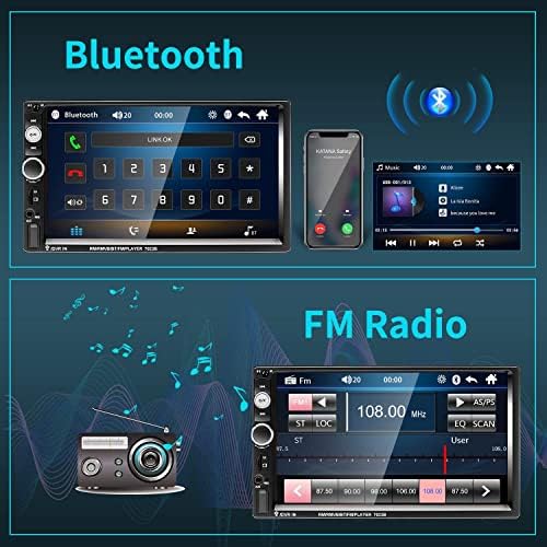 Hikity Dupla Din autórádió 7 Hüvelykes érintőképernyő autórádió, Bluetooth Biztonsági Kamera, FM Car Audio Erősítők, Támogatás Tükör Link az