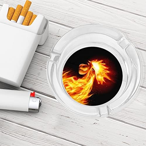 Fej Vörös Kakas Tűz Kakas Cigaretta Üveg Hamutartó Kerek Dohányzás Jogosultja Ash Tálcát Home Hotel Asztali Dekoráció