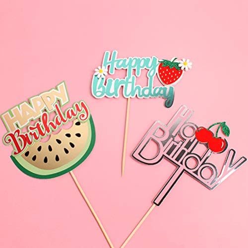 PRETYZOOM 6db Imádnivaló Gyümölcsök Design Torta Csákány Papír Születésnapi Torta Csákány Cupcake Topper Party Decor (Véletlenszerű Szállítási