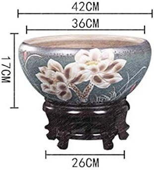NuAnYI Akvárium Pot akvárium Pot Lotus kaspó Otthoni Dekoráció Kerámia Mikro Táj Jar,LotusLeafE-41cm