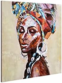 Nagy Vászon, Nyomatok Wall Art Fotó Haza, Afro-Amerikai, Fekete Lány, Festmények, 3D Kézzel Festett, Színes, Modern Indiai Worman Képek Hálószoba,
