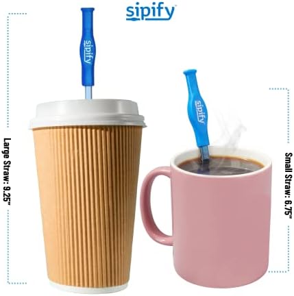 Védeni Fogak a Kávé & Tea Foltot - Térfogatáram-Korlátozó Újrafelhasználható Szalmaszál a Forró Italok által Sipify - Rozsdamentes Acél