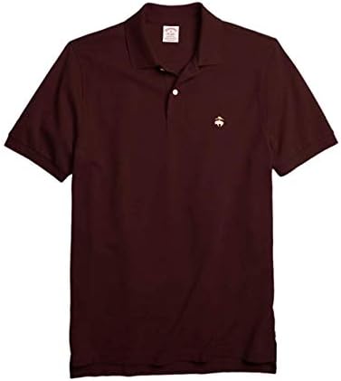Brooks Brothers Mens Eredeti Illik Háló Pamut Teljesítmény Polo Shirt Vörös Szilárd
