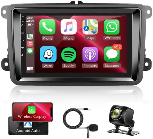 Android 11 Autó Sztereó VW Jetta Passat Golf Polo Caddy Seat Skoda Vezeték nélküli Carplay/Android Auto, 7 Inch Bluetooth, érintőképernyő,
