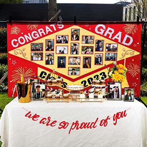 Érettségi Party Dekoráció Osztály 2023: 72 x 44 Piros Arany Érettségi Fotó Hátteret, Banner, Nagy Tér, hogy a Fotók, Gratulálok