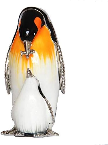 BFRTH Szobrok, Figurák, Szobrok Dekoráció Pingvin Fém ékszerdoboz Luxus Doboz Bejeweled Állat Csecsebecsét Doboz, Fém Asztali Kézműves Karácsony/szilveszter/Születésnapi
