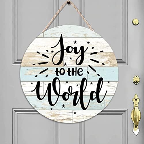 18x18 Joy to the World Idézet Ajtó Jele a Bejárati Ajtó Parasztház Dekoráció Karácsonyi Témájú Kerek Fa Alá Rusztikus Ajtó Fogas