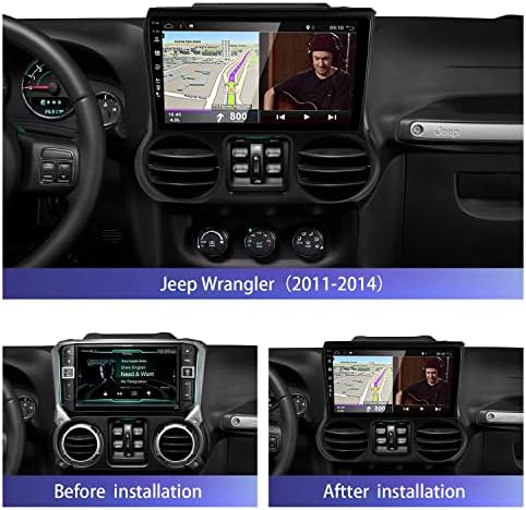 YUNTX Android 10 2 Din autórádió a Jeep Wrangler 2011-2014 - 2G+32G - 10,1 - os Érintőképernyős Navigációs Media Player-Támogatás DAB/Bluetooth