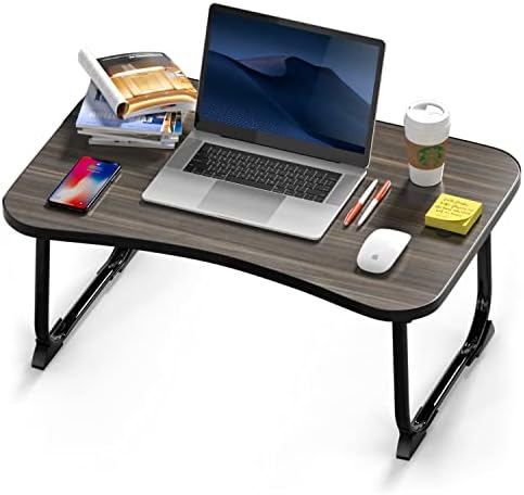 MIIRR Összecsukható Kör Asztal Laptop, 23.6 inch Laptop asztalkát, Hordozható Ágy asztalkát, Laptop Asztal Dolgozik, Írásban