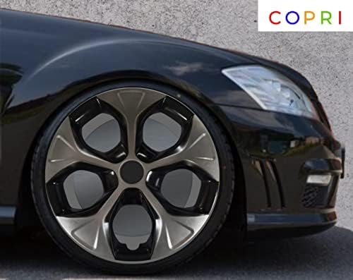 Copri Készlet 4 Kerék Fedezze 14 Coll Ezüst-Fekete Dísztárcsa Snap-On Illik Mercedes