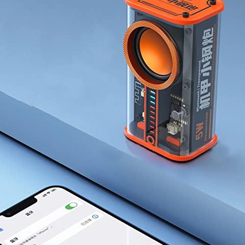 ENLLY Új Átlátszó Vezeték nélküli Bluetooth Hangszóró, Hordozható Mini a Menő LED Lámpa (Narancssárga)