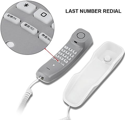 Egyetlen Sort, Fali Telefon, Otthoni zajcsökkentés, Vezetékes Telefon,Fali Telefon Beépített Dial Pad A Kézibeszélő(Fehér)
