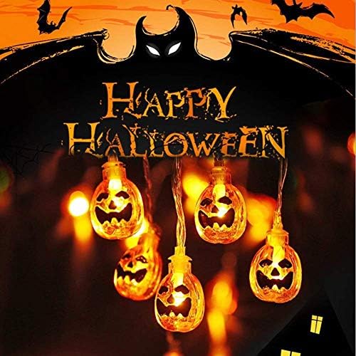 AODINI Halloween Pumpkin Dekoráció String Fények, 13 méter 30 Led Akkumulátoros Halloween Lámpa, Kültéri Halloween Dekoráció Terasz,