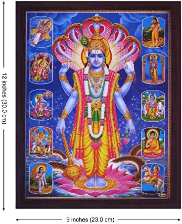 Kézműves Bolt Úr Visnu Állva, Lótusz Virág, Motorháztető Sheshnag Körülvett Hindu Istenek, Posztert, Festményt kialakítása, Kell