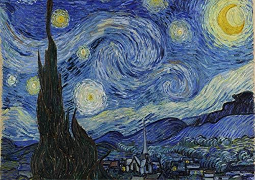 Stukk Van Gogh Csillagos Éj Kép Fali Poszter ,fehér - A0 (841 x 1189mm)
