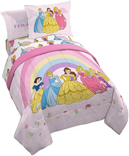 Jay Franco Disney Hercegnő Szivárvány 7 Darab Teljes Bed Set - Magában Foglalja A Vigasztaló & Lap Set - Ágynemű Funkciók Aurora,