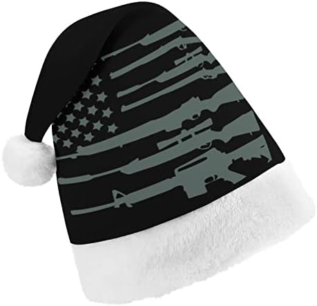 Nudquio Fegyvert USA Zászló, Fekete Karácsony, Télapó sapka Kalap a Karácsonyi Ünnep Családi Nyomtatott