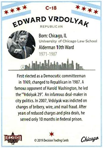 2020 Levél Határozat Chicagói Politikában C18 EdwardFast Eddie Vrdolyak Trading Card