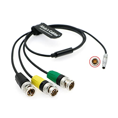 Alvin Kábelek PIROS DSMC2 Kamera Szinkron Kábel 00B 4 Pin, hogy 3BNC az Időkód Genlock Ravaszt 60CM| 23.6 inch
