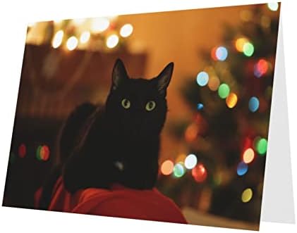 Karácsonyi Fekete Macska Köszönöm üdvözlőlapok, Karácsonyi Kártya, Szülinapi képeslapok Valentin Nap Kártya, házassági Évfordulók,