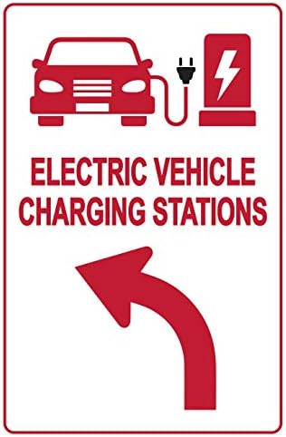 Elektromos Jármű-Töltő Állomás Jel – Irányba EV Charging Station, Élénk Design Plus UV-Védelem, hogy Tovább tart, 3M Fényvisszaverő(DGP)