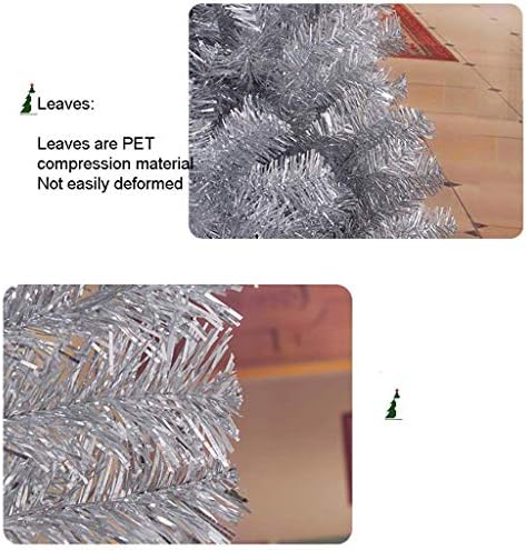 ZMDZA Mesterséges Ezüst Csillogó karácsonyfa, Ünnepi Dekoráció,Kivilágítatlan Karácsonyi Dekoráció Fa Összecsukható Szilárd Fém Állvány-Zöld
