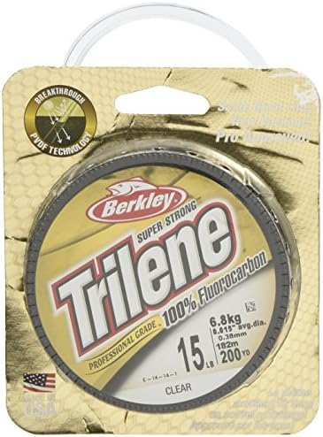 Berkley Trilene® Fluor, Tiszta, 20lb | 9kg, 200yd | 182m damil, amely Alkalmas az Édesvízi Környezetek