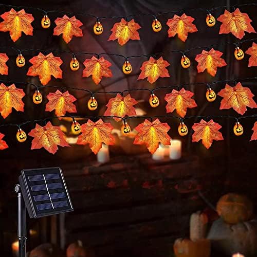 DBYLXMN Karnevál Üveg Rose Show Hálaadás Halloween Akkumulátor Doboz LED-Maple Leaf fényfüzér Beltéri, mind Kültéri Dekoratív fényfüzér
