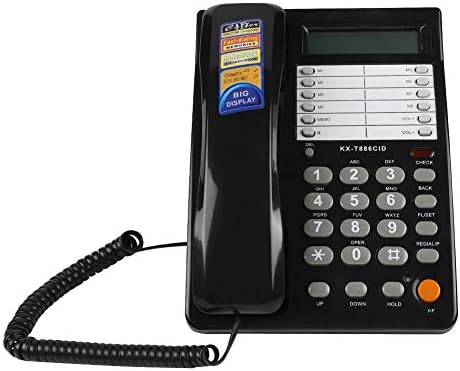 Vezetékes Telefon, Vezetékes Home Hotel Vezetékes Asztali Telefon, Irodai Vezetékes Telefon DTMF/FSK Támogatás (Fekete)
