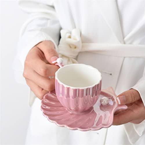 YAYWP Gyöngy, Kagyló Kávés Csésze Csészealj 3D Kerámia Bögre Tea Hőmérsékleti Reggeli Üveg Vizet, A Lány Brithday Karácsonyi Ajándék ( Szín