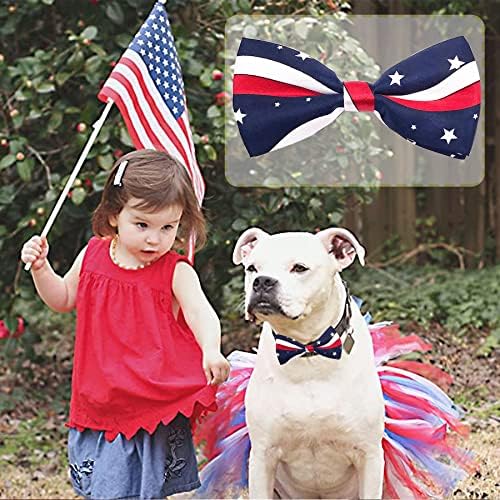 PET mutat 2db amerikai Zászló Hazafias Nagy Kutya Nyakörv Bowties Függelék Dia Közepesen Nagy Kutya csokornyakkendőt a Függetlenség