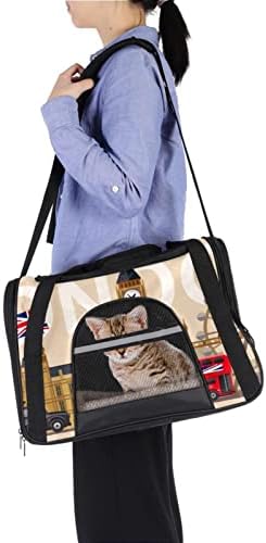 Kisállat Szállító Retro London UK Brit Flagsymbols Puha Oldalú Pet Travel Fuvarozók számára a Macskák,Kutyák, Kiskutya, Kényelmes, Hordozható,