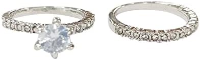 Szemüveg Gyűrű az Ujján Pontosvessző Gyűrűk Nők 2db vízcsepp Gyűrű Fehér Aranyozott Kristály Gyűrű Pár Gyűrű