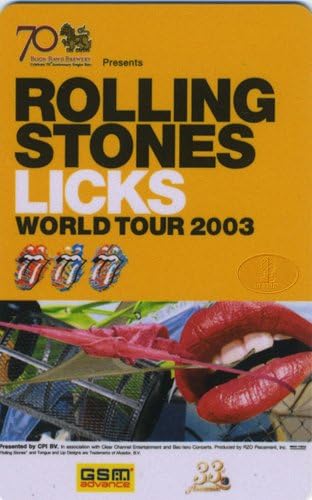 A Rolling Stones 2003 Fel Nem Használt Koncert Jegy Bangkok Arany