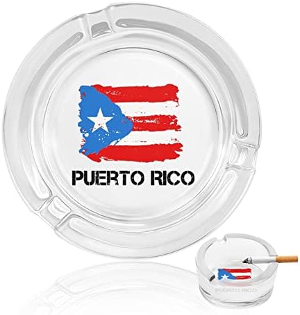 Zászló Puerto Rico Üveg Hamutartót Cigaretta Kerek hamutartó Hordozható Ash Birtokos Esetben a Beltéri Kültéri