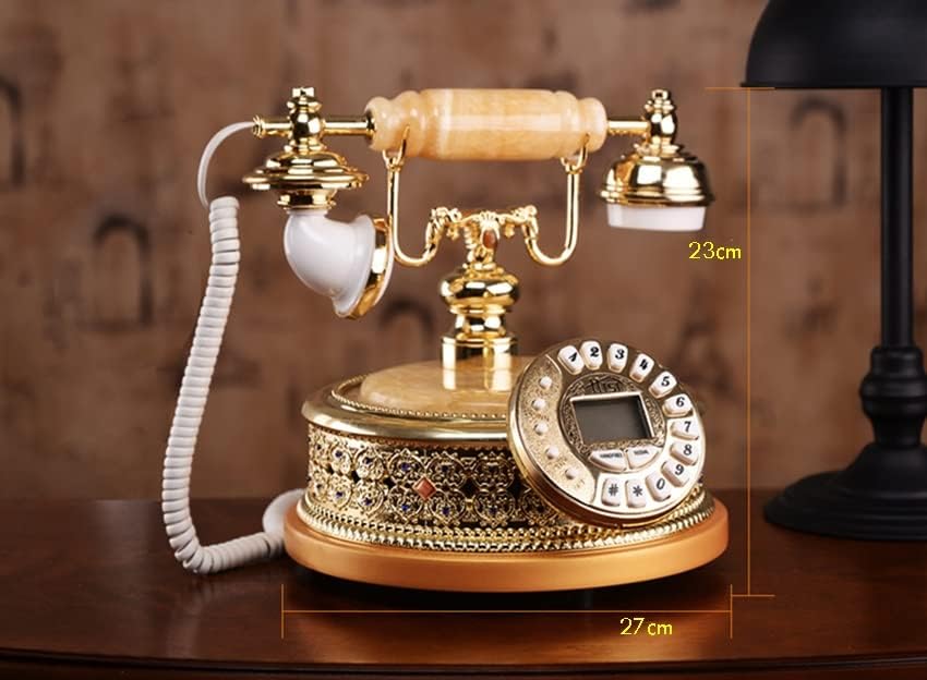 QUUL Antik Vezetékes Telefon, Otthoni Telefon Strassz, DTMF/FSK Hívófél-AZONOSÍTÓ, 16 Csengőhangok, Állítható LCD Fényerő