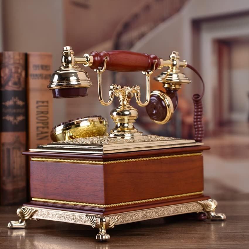 ZSEDP Táblázat Vintage Telefon Vezetékes Kettős Rendszer Hívófél-AZONOSÍTÓ, 16 Csengőhangok, Állítható Hangerő & Fényerő, Dekoratív Telefon