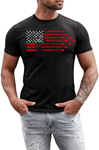 A férfi július 4 T-Shirt Csillagok Csíkos USA Zászló Grafikai Pólók Amerikai Hazafias Ing Mermorial Nap Pólók Felsők