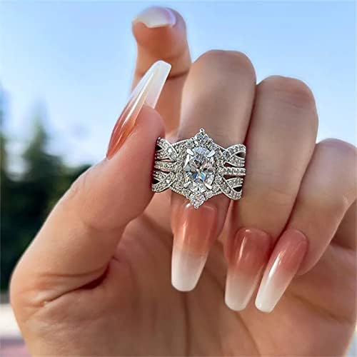 Menetel a Gyűrűk Női Gyűrű Fény Luxus Gyűrű Ajándék Gyűrű Alufelni Gyűrű Készlet Eljegyzési Gyűrű Édes Gyanta Gyűrűk (Silver)