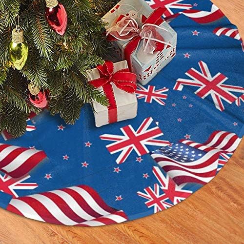LVeShop Új-Zéland Zászlaja Amerikai Zászló karácsonyfa Szoknya Luxus Kerek Beltéri Kültéri Lábtörlő Rusztikus karácsonyfa Ünnepi