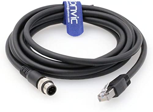 Eonvic 4 pin-M12, D-Kód RJ45 Gigabit Cognex Ipari Kamera Magas Flex Kábel (15 M, M12 4 tűs Kábel)