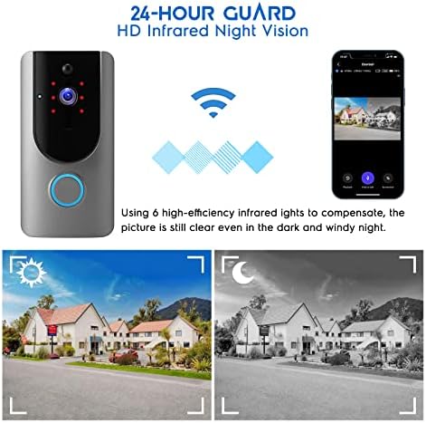Elytsemoh HD Smart Vezeték nélküli Videó Csengő Kamera, Wi-Fi a Mozgásérzékelő, 2,4 GHz-es WiFi, Csengő, Biztonsági Kamera
