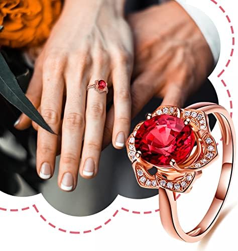 Női Gyűrű Divat Rózsa Gyűrű Ajándék Gyűrű Nap Vörös Cirkon Javaslat Valentin-Gyűrűk Gyűrű Fiúk