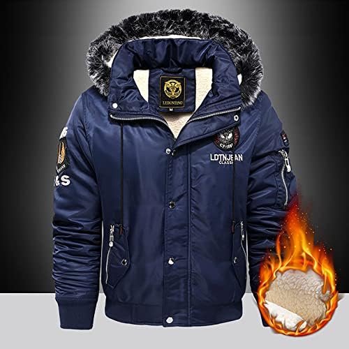 ADSSDQ Plus Size Kabát Férfi Hosszú Ujjú Alkalmi Téli Szabadtéri Kényelmes Kabát Nehézsúlyú Grafikus Meleg kapucnis felső Button4