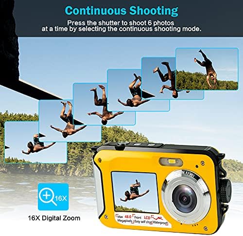 Az S & P Biztonságban Tökéletes Víz alatti Kamera, Vízálló Kamera Full HD 2.7 K 48MP Vízálló Fényképezőgép Digitális Dual