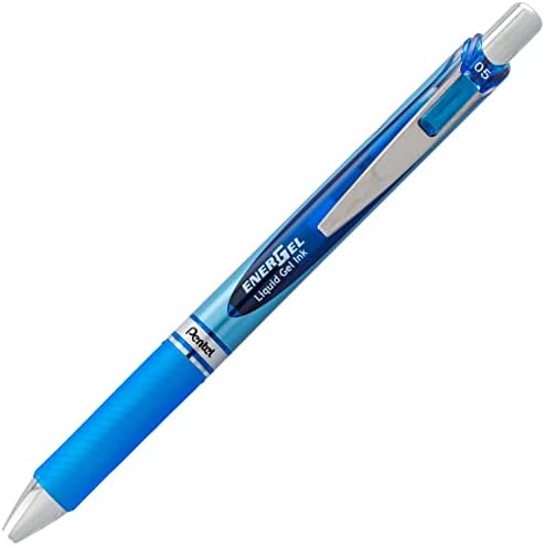 Pentel EnerGel RTX Behúzható Folyékony Zselés Toll, 0,5 mm, Finom Vonal, Tű Hegye, Érték 30 toll (15 Fekete festék 15 Kék tintával)