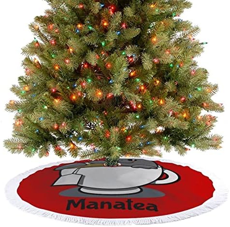 Manatea karácsonyfa Szoknya Holiday Party Dekoráció Tassel Csipke